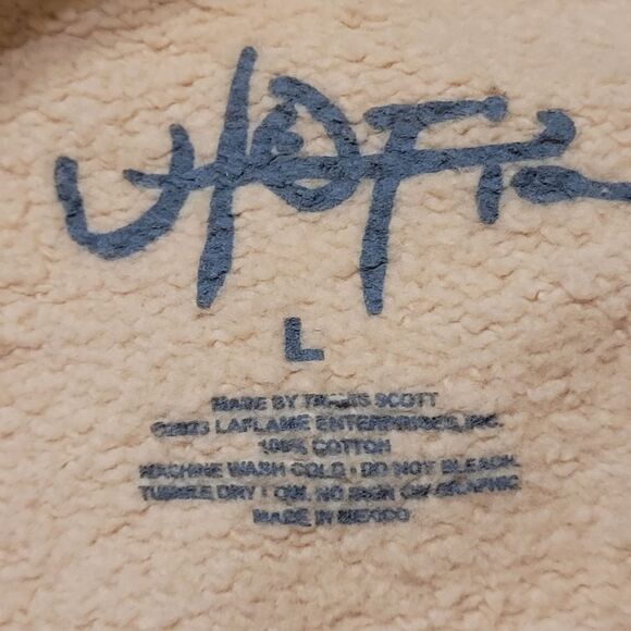 NEW TRAVIS SCOTT UTOPIA MUSCLE SWEATSHIRT TAN BLACK SHIRT L LARGE NWOT NO TAGS - Picture 6 of 7